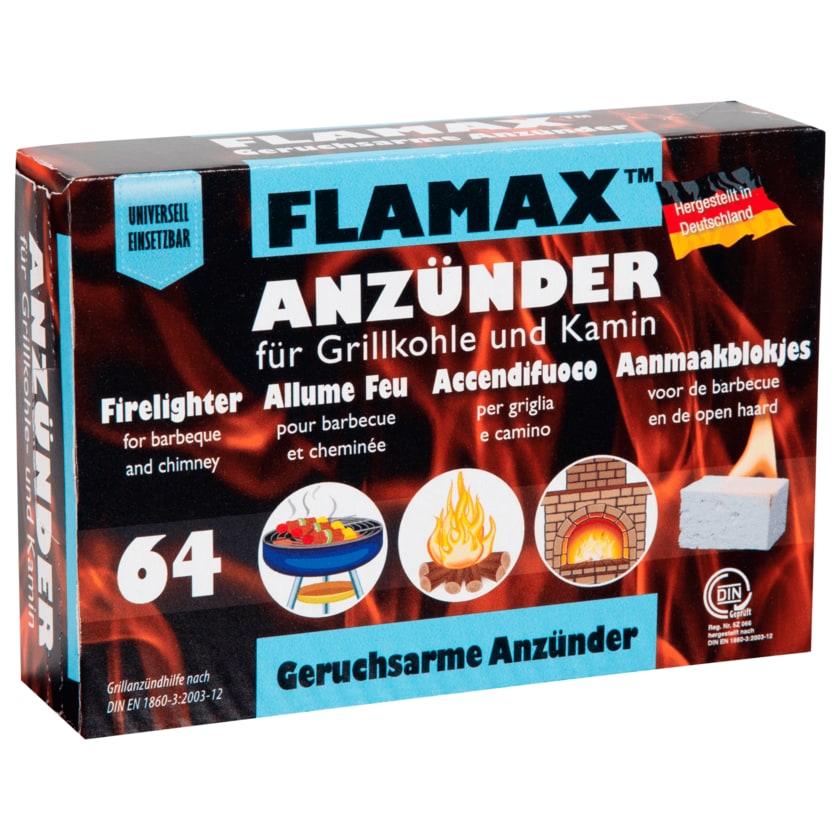 Flamax Grillkohle- und Kaminanzünder 64 Stück